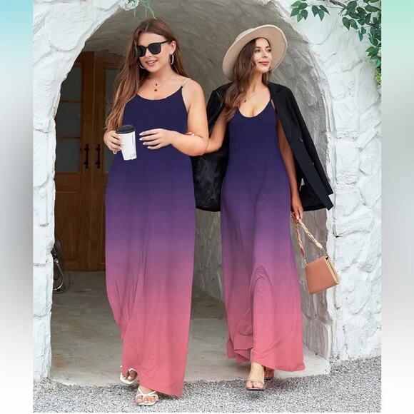 2025 Casual Sleeveless Sundress Plus Size Loose Long Summer Beach Maxi Dress L - Picture 3 of 3